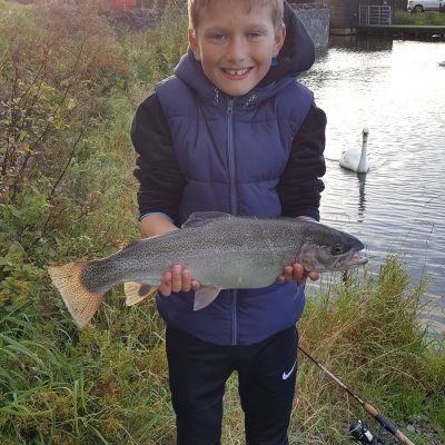 BAC Juvenile angler with a Rainbow of 3lbs 12ozs caught at Corbet Lough on 1 October 2017