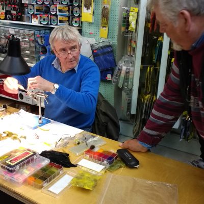 BAC Coburns 22 April 2017- Frankie McPhillips and Freddie Steele discussing traditional Mayfly patterns
