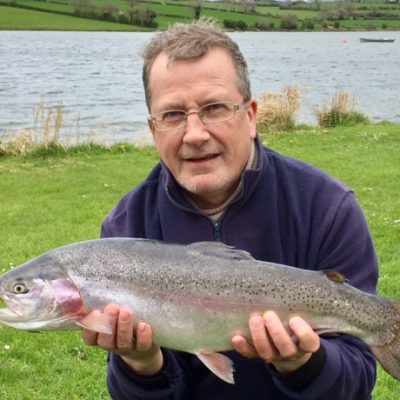 BAC Gerard Lyness with a Rainbow Trout 6lbs 2ozs caught on the fly at Corbet Lough on 27 April 2017