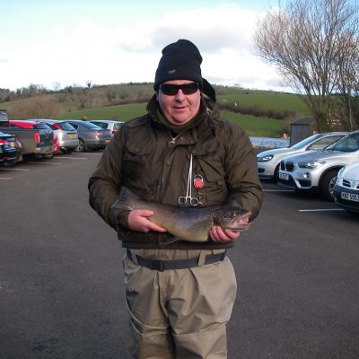 BAC Martin Dynes with Brown Trout 4lbs 14ozs caught at Corbet Lough on 5 March 2016