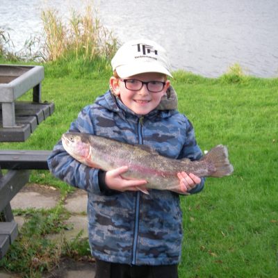 BAC Juvenile Angler with Rainbow Trout 3lbs 7ozs caught at the Corbet Lough on 22 October 2016