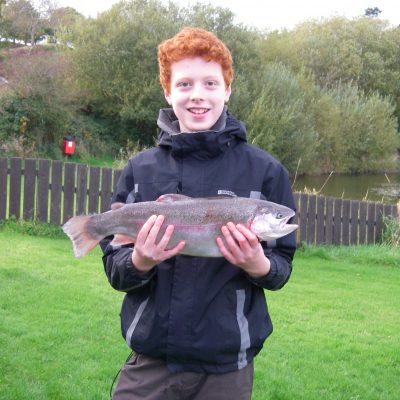 BAC Juvenile Angler with a Rainbow Trout 4lbs 14 ozs caught at the Corbet Lough on 22 October 2016