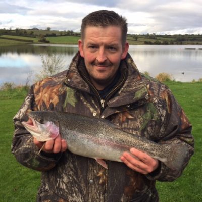 BAC Philip Carson with a Rainbow Trout 5lbs 4ozs caught at Corbet Lough on 26 October 2016