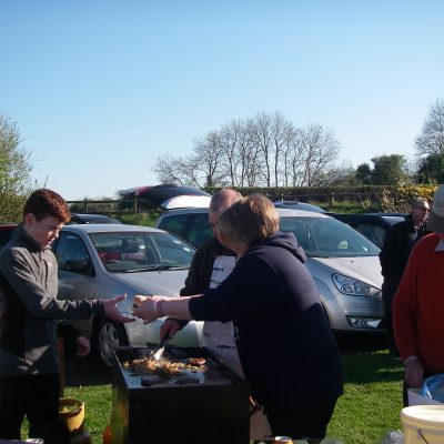 BAC Friendship Cup Corbet Lough 8 April 2017 - Geoff Hylands and Imogen Johnston are looking after the hospitality