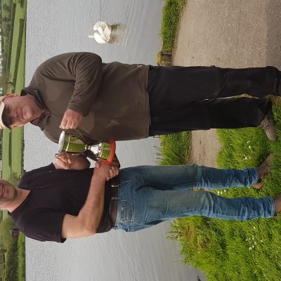 BAC Roger McClements presents The Corbet Lough Challenge Cup to Stephen Rea at Corbet Lough on 19 May 2018
