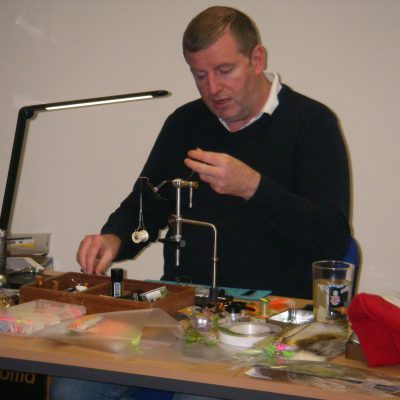 BAC John Johnston, Special Guest Fly Dresser demonstrating to the Fly Tying Class on 31 January 2019