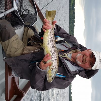 BAC Geoff Hylands with a lovely Brownie taken on the Mayflyon Lough Sheelin on 18 May 2019