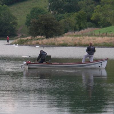 BAC Corbet Lough 29 July 2019 - Geoff Hylands and Damian Murtagh enjoying an evening boat fishing