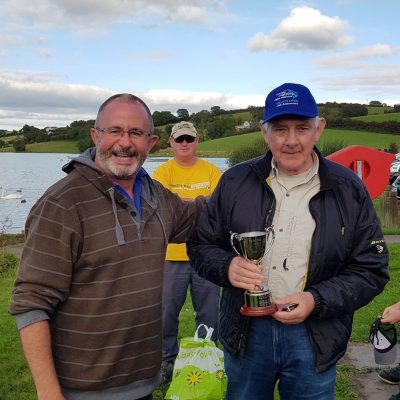 BAC Friendship Cup 7 September 2019 - Aidan Donnelly, Armagh Angling Club presents the Friendship Cup to Sam Grant, Banbridge Angling Club 