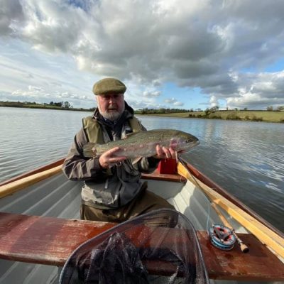 BAC - Joe Curran with a beautiful Rainbow Trout 5lbs - caught on the fly at Corbet Lough on 30 October 2019