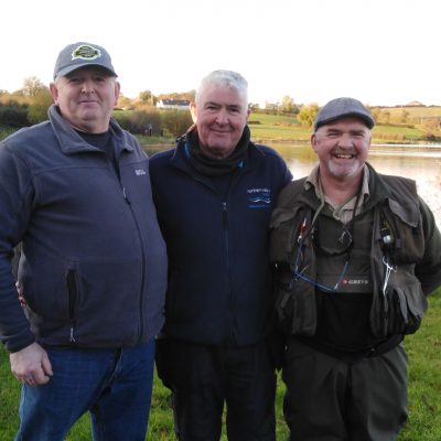 BAC Hanlon Cup at Corbet Lough on 26October 2019 - Malachy McAleenan 3rd, Trevor Jones, 1st and Geoff Hylands, 2nd