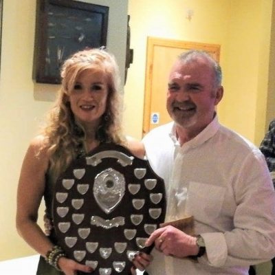 BAC - Clare Flack presents the Angler of the Year Shield to Geoff Hylands on 31 January 2020