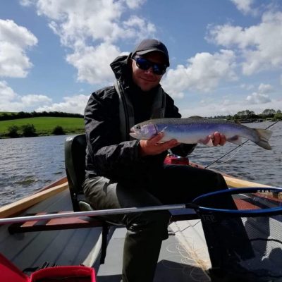 BAC - Derek Curran with a nice Rainbow caught at the Corbet Lough on 20 June 2020