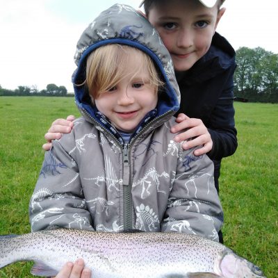 BAC - Juvenile anglers with a great Rainbow caught at Corbet Lough on Saturday 4 July 2020