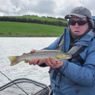 BAC - Stevie Rea with a nice Brownie caught at the Corbet Lough on 16 April 2022