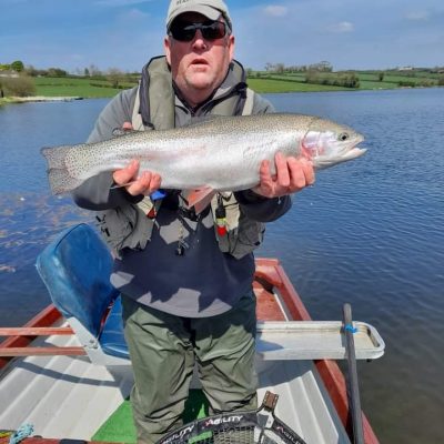 BAC - Stevie Rea with awesome Rainbow of 9lbs 11ozs caught whilst boat fishing at the Corbet Lough on 30 April 2022. Stevie sportingly returned this great fish. 