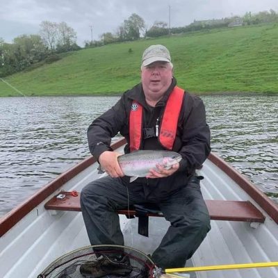 BAC - Gary McFadden with fantastic 6lb Rainbow caught at the Corbet Lough on 22 May 2022.