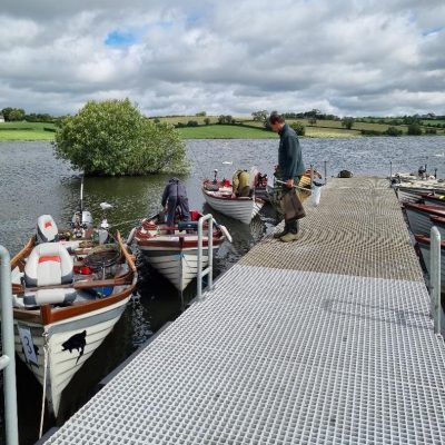 BAC - Corbet Lough Open Boat Fly Fishing Competition 25 June 2022. Boats at the Jetty.