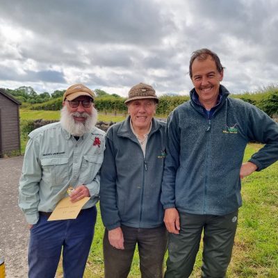 BAC - Corbet Lough Open Boat Fly Fishing Competition 25 June 2022. Darryl Grimason, Joe McCandless, Club President and Andy Holden