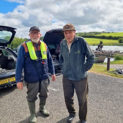 BAC - Corbet Lough Open Boat Fly Fishingf Competition 25 June 2022.  Wilson Clinghan and Joe McCandless, Club President 