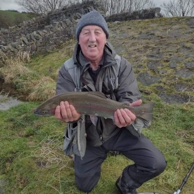 BAC - Donald McClearn with a great Rainbow of 4lbs 10ozs which he caught at the Corbet Lough on Thursday 23 March 2023