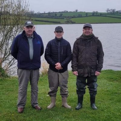 BAC - Dominic Downey Cup at Corbet Lough on 22 April 2023. Sam Grant 3rd, Kevin Conwell 1st and Daryl Alexander 2nd