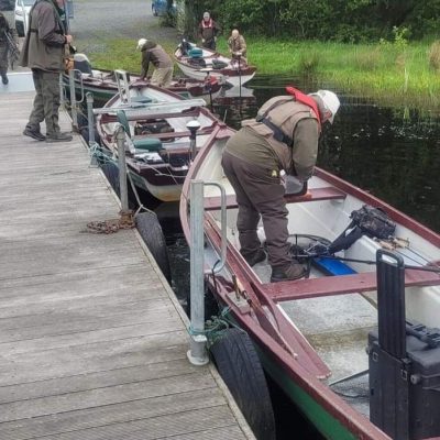 BAC - Anglers preparing to fish for the Straghan Cup at Emy Lough on 13 May 2023