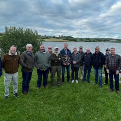 BAC - Roger McClements, Adult Angler of the Year 2022 with other competition prize winners at the Adult Prize Distribution Evening at the Corbet Lough on 25 May 2023