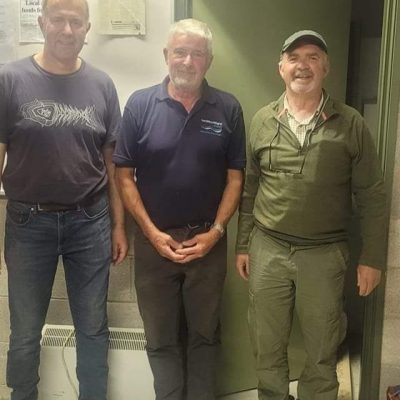 BAC - Otterburn Brown Trout Trophy on the River Bann 10 June 2023. Roger McClements 3rd, Trevor Jones 1st and Geoff Hylands 2nd  