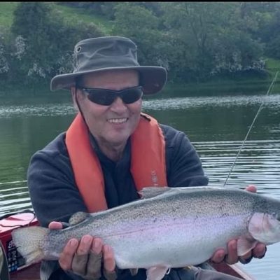 BAC - Paul Douglas with a great Rainbow Trout caught at the Corbet Lough on 29 May 2023