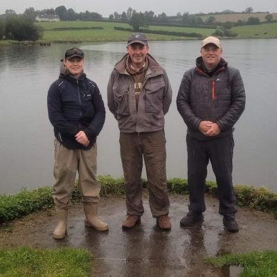 BAC - Boat Anglers Cup, Corbet Lough 17 September 2023. Kevin Conwell 2nd, Keith Cole 1st and Stevie Clarke 3rd
