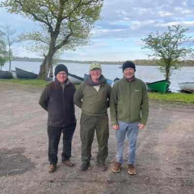 BAC - AIB Cup at Lough Lene, Co Westmeath on 27 April 2024. Conor Kelly 2nd, Geoff Hylands 1st and Eugene Curran 3rd. 