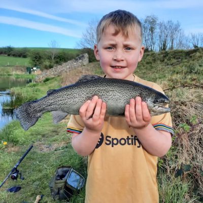 BAC - Juvenile angler with his 1st fish caught at the Corbet Lough on 17 April 2025