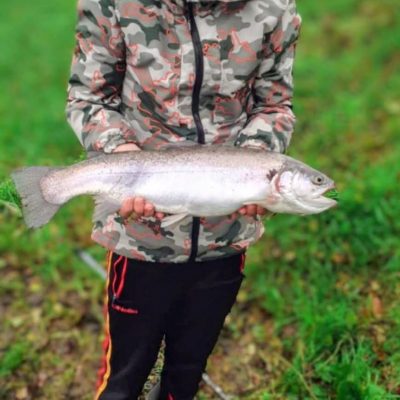 BAC - Juvenile angler Liam Byrne with a lovely Corbet Lough Rainbow Trout