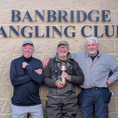 BAC - Linda McCandless Cup on the River Bann on 6 April 2026. Brian Russell 3rd, Geoff Hylands 1st and Trevor Jones 2nd.d