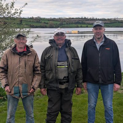 BAC - The Brendan Downey Cup at the Corbet Lough on 4 May 2026. Dessy Graham 2nd, Leonard Ervine 1st and Roger McClements 3rd