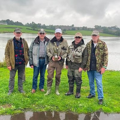 BAC- Hanlon Cup at the Corbet Lough on Saturday 29 August 2026. Richard and Michael Hanlon along with the competition winners Sam Grant 3rd, Lenny Murray 1st and Brendan Downey 2nd.